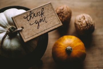 Pumpkin on a wooden table