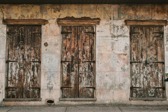 Old weathered wall / shutters in New Orleans