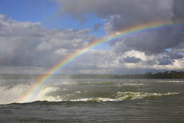 Rainbow over the falls - Iguazú National Park - Misiones province  Argentina 