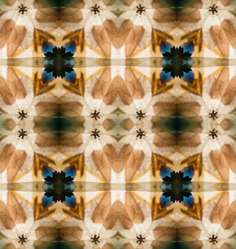 Geometrical pattern created inside old kaleidoscope