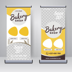 Bakery shop rollup or x banner design template