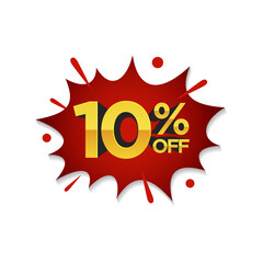  10% Discount, Sale pop art comic style