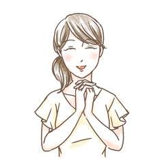 喜ぶ女性　安心