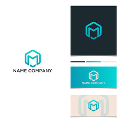 logo M set of icons for web design