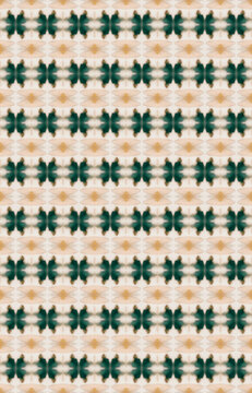 Emerald green and pale pink symmetric pattern inside ancient kaleidoscope