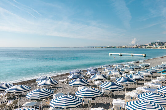 View of the beach in Nice, France