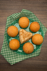 Natilla and buñuelos traditional colombian food.