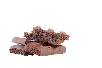 milk chocolate on a chocolate background