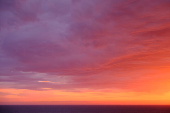 Vibrant sunset over the Pacific.