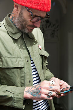 Trendy / cool middle aged man / street style in Australian