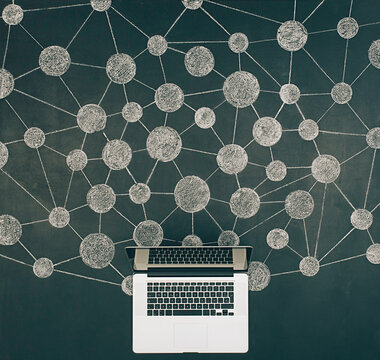 Laptop connected to the Internet