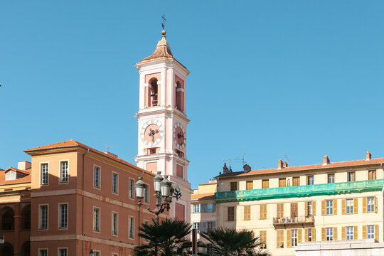 Beautiful pastel building in Nice , France