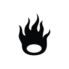 Fire flame icon vector isolated on white, logo sign and symbol.