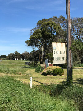 Quirky sign on country road