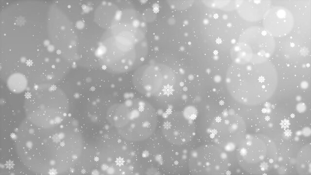 Christmas silver White loop background with snowflakes and decent. Winter, Merry Christmas, Happy New Year, Holiday, greeting, Festivel, birthday, Party, Invitation Wishes