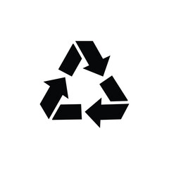 Recycle sign icon vector isolated on white, logo sign and symbol.