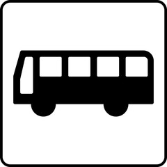 バスのピクトグラム （枠付きver.） - obrazy, fototapety, plakaty