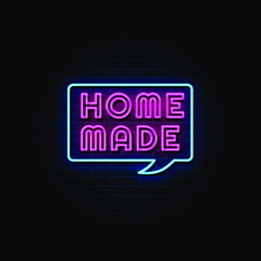 Home made neon sign, neon style template