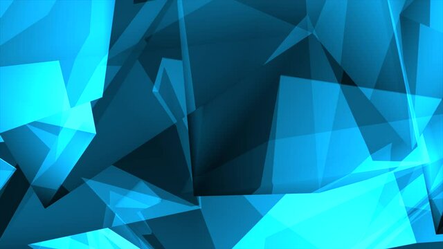 Blue Shiny Polygonal Triangles Background Loop modern Colorful Backdrop loop Animation. Corporate, Cinematic Presentations, Interview, Business and music videos Slideshow, Event, Party, titles, Logos