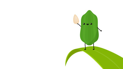 Sesame character design. Sesame vector. sesame on white background.