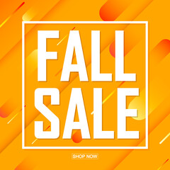 Fall Sale, poster design template, Autumn offer, discount banner, vector illustration