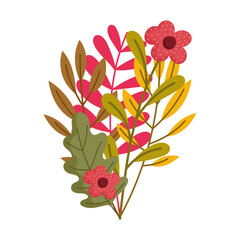 branch leaf flowers decoration isolated icon design