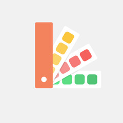 Choose Simple Color Pallet, Swatch, Set, Fan, Wheel, Scheme, Combination, Picker with Red Yellow and Green.