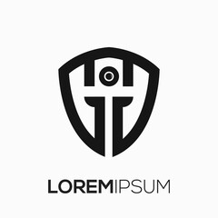 Warrior Eye Shield logo vector design illustration