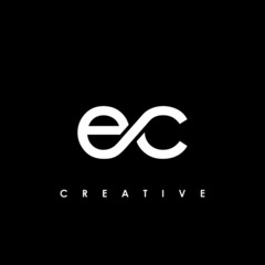 EC Letter Initial Logo Design Template Vector Illustration - obrazy, fototapety, plakaty