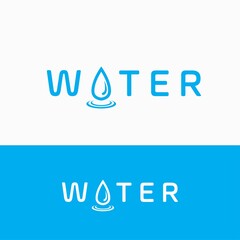 Water word logo vector design