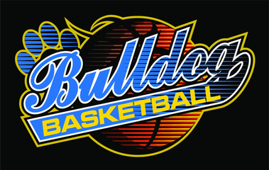 Obraz premium bulldog basketball team design in script with ball for school, college or league