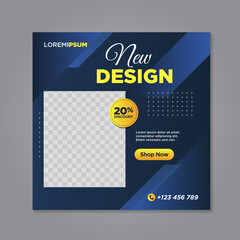 Furniture social media banner post design template