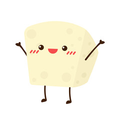 Tofu character vector. white tofu vector. wallpaper.