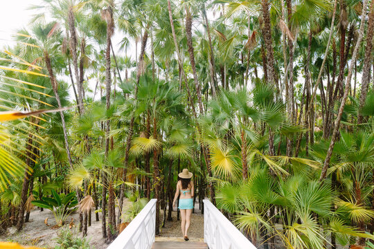 Woman Walking through Jungle