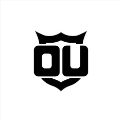 DU Logo monogram with shield around crown shape design template