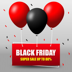 Black Friday Banner with balloon template