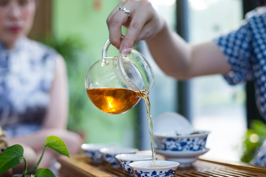 Oriental female Chinese Tea making Tea Ceremony