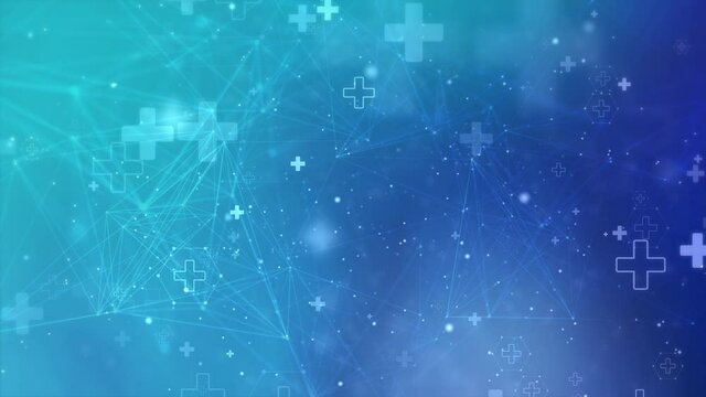 Abstract geometric medical cross shape medicine and science concept loop background. Graph, Diagram, Infographic. biology, chemistry, science, medicine, cosmetics Medical Presentation Animation