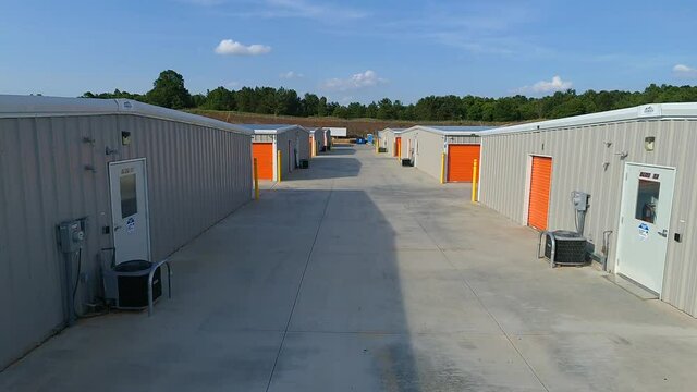 Aerial of self-storage facility day