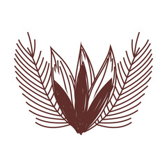 vegetation leaf nature foliage isolated icon design line style