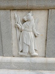 an animal stone statue