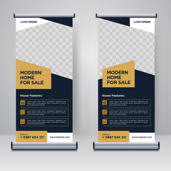 Property, real estate roll up or x banner template