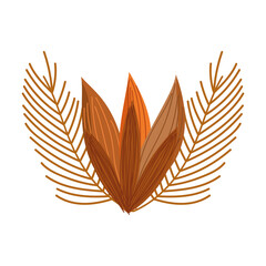 vegetation leaf nature foliage isolated icon design