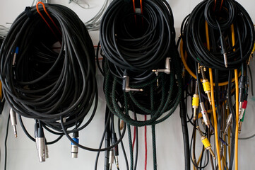 Cables on a wall