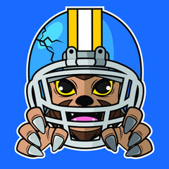 Cute Wolf Boy - Football Player