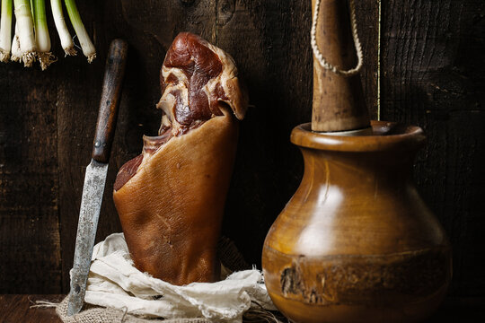 Pork knuckle ready to be prepared for a recipe.