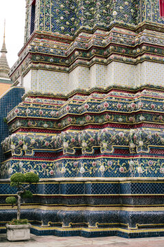 Thai temple with colorful tiles