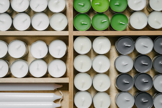 a good supply of tea light candles , overhead