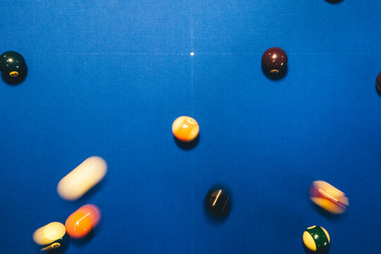 White Ball Smashing . Pool Game