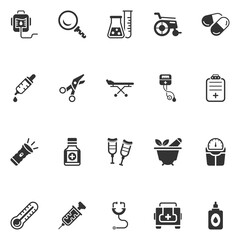 Medical equipment icon set (Grey Series)